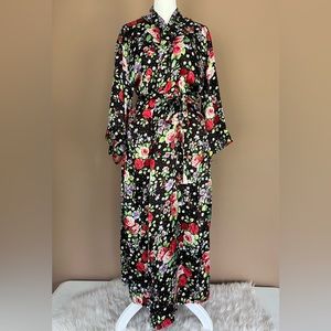 {Amanda Stewart Intimates} Vintage Floral Full Length Robe - Women's Small